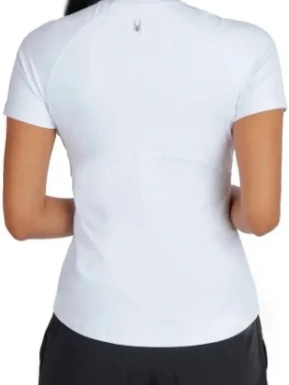NWT Spyder White Ribbed Short Sleeve Athletic Tee Size Small - Picture 2 of 16